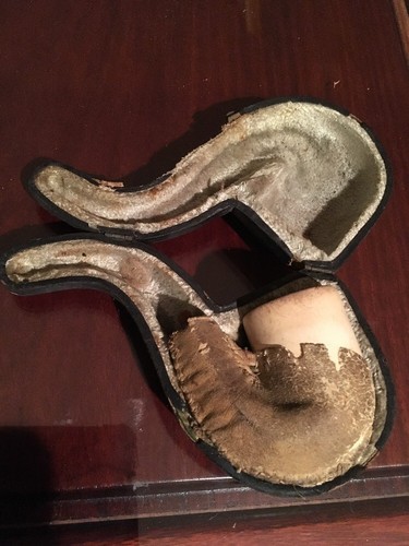 Meerschaumpfeife und Etui mit Leder umwickelt - Bild 2 von 12