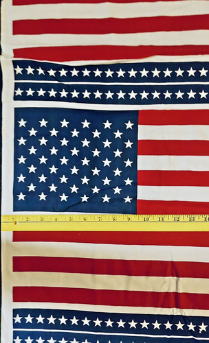 VTG Fabric Country American Flags Panel 13½” x22” Flags Two Per Panel 43"X17" - Picture 5 of 5