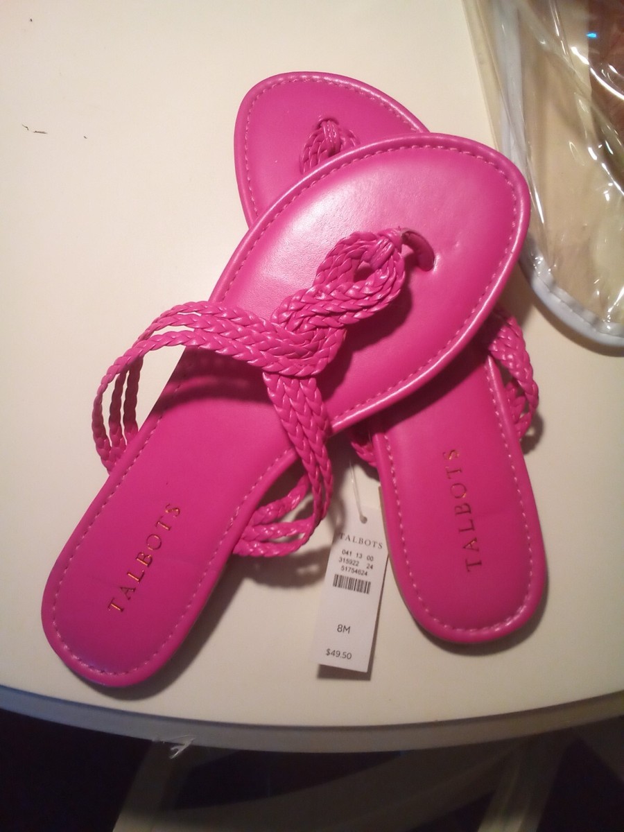 Talbot's Pink Sandal Flip Flop Faux Leather Women, Size 8 Medium | eBay