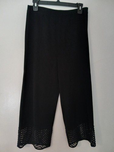 Ming Wang schwarze Pull On Hose gerader Gummibund Damen S - Bild 1 von 4