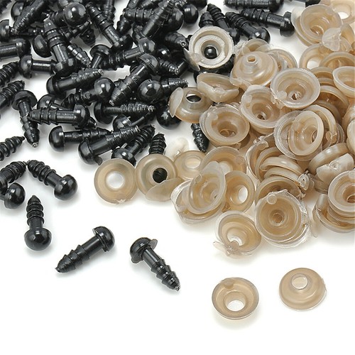 100 Tlg für Teddy Puppen Augen 5-12 mm DIY Plüschtier Sicherheitsaugen bunt DE - Picture 6 of 19