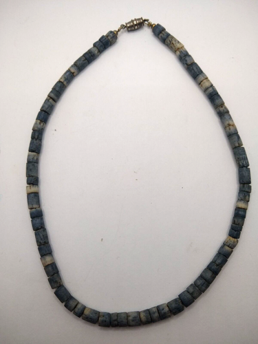 Vintage Blue Coral Heishi Bead Choker 5 inch diameter. - Picture 3 of 9
