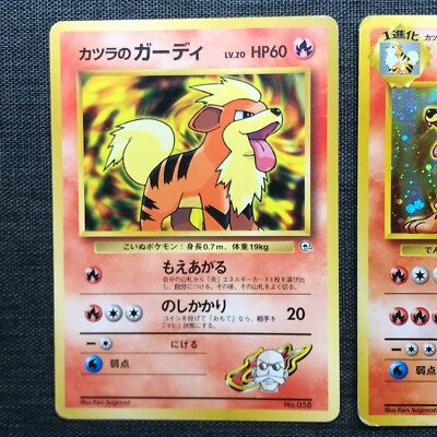 【Arcanine】ウエストフレテレンBLOND Blaine's Growlithe Arcanine Holo Pokemon Old back TCG