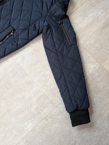 Calvin Klein Men's Quilted Bomber Jacket - Full Zip Blue Size Small - Picture 6 of 9