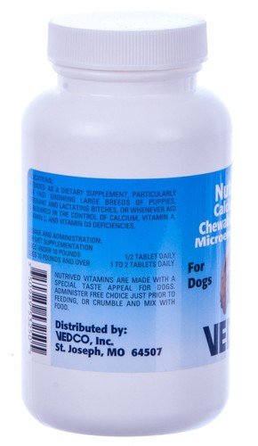 NutriVed Calcium Plus Chewable Tablets for Dogs - 60 Chewable Tablets - Picture 2 of 3