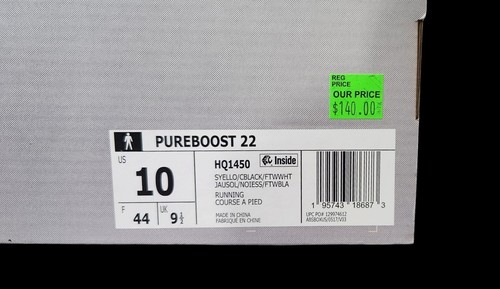 Adidas Pure Boost 22 Shoes Ultra Solar Yellow Sneakers Shoes Men's Size 10 NEW - Picture 7 of 13