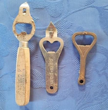 LOT OF THREE ANTIQUE DECAPSULATORS, PAM-PAM, ONE WITH WOODEN HANDLE