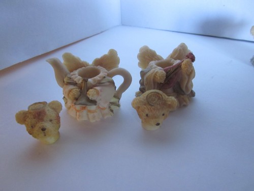 VTG 1996 Popular Imports Angel Teddy Bears Decorative Miniature Tea Set 9 pieces - Picture 6 of 7
