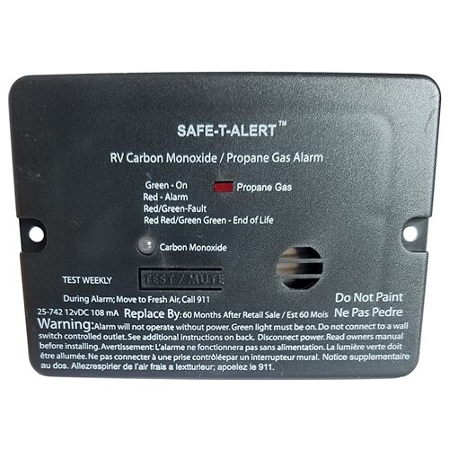 Safe-T-Alert Combo Carbon Monoxide Propane Alarm Surface Mount Black 25-742-BL - Bild 1 von 1