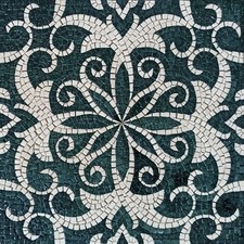 Handmade Green and Cream Pattern Mosaic Tile