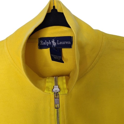 POLO Ralph Lauren Men's SZ M Yell1ow 1/4 Zip 100% Cotton Pullover Sweatshirt - Picture 4 of 7