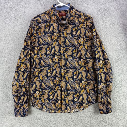 Consequence Shirt Mens Small Button Up Blue Paisley Long Sleeve Western Range - Picture 4 of 8