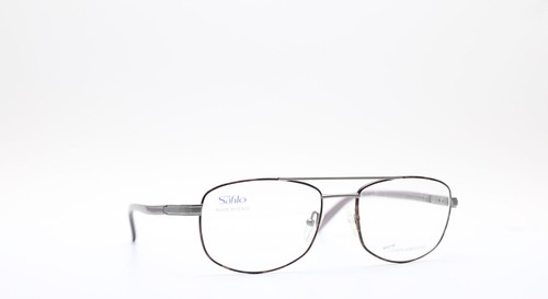 Safilo Elasta 7122 035 Rectangle Ruthenium Silver Havana Mens Eyeglasses 54mm