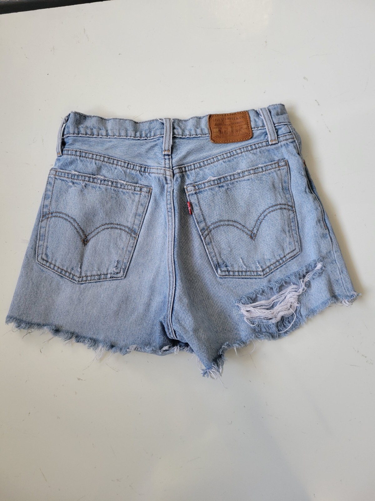 Levi's Premium Wedgie Shorts Denim Jean Distressed Bu… Gem