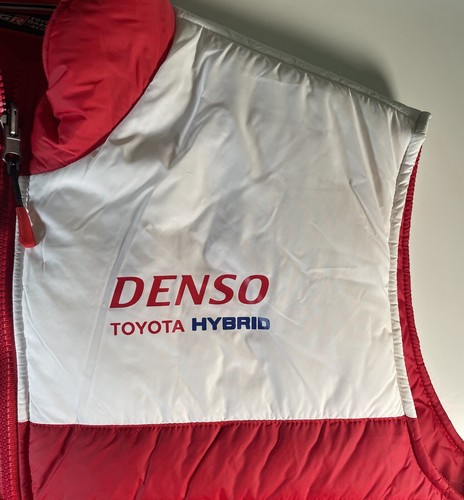 Toyota Gazoo Racing Puffer Vest Men’s XXL Red White Denso Mobile 1 Toyota Hybrid - Picture 6 of 15