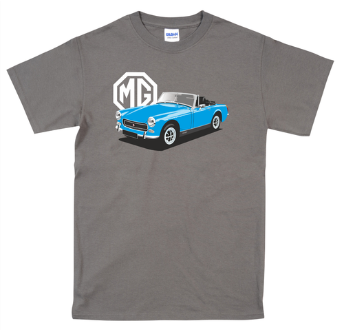 MG Midget T-Shirt, personalisierter Teller klassisch Vintage Auto zehn Farben - Bild 10 von 11