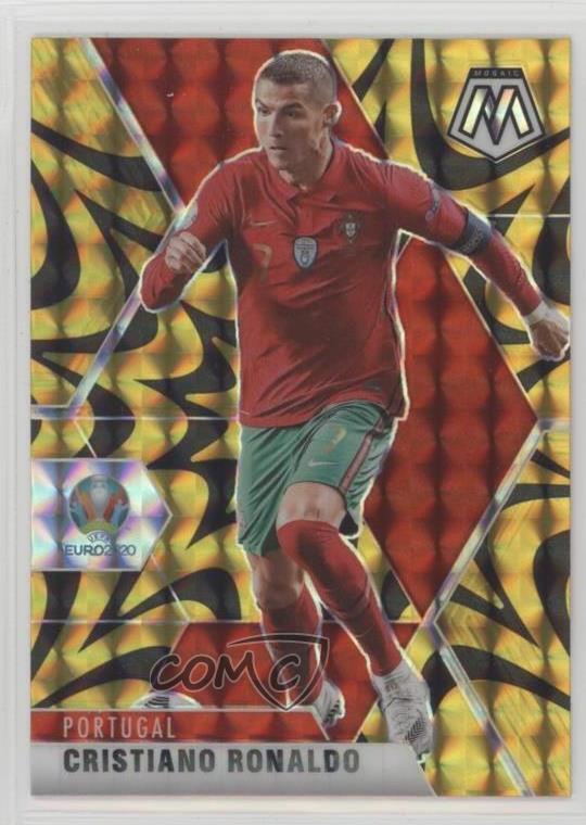 2021 Panini Mosaic UEFA Euro 2020 Reactive Gold Prizm Cristiano Ronaldo #160