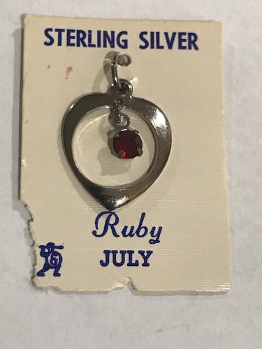 ~¡NUEVO! Dije/colgante de plata de ley .925 JulyHEART con piedra de rubí - Imagen 1 de 3
