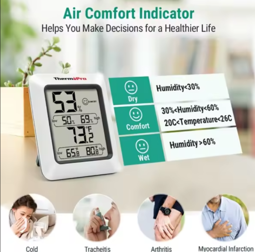 ThermoPro TP-50 Hygrometer Indoor Thermometer Humidity Monitor with Temperature - Picture 6 of 7