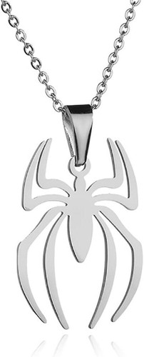 Spider Necklace for Men Women Titanium Stainless Steel Gold Silver Lightweight F