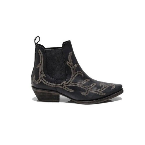 Free People Western Booties Wayward Black Leather Nwot Women's 8.5 MSRP $225 - Picture 4 of 6