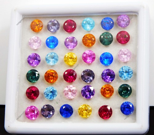 Lote de 15 piezas de piedras preciosas sueltas de corte redondo certificadas de 6 mm de color mezcla natural zafiro - Imagen 6 de 13