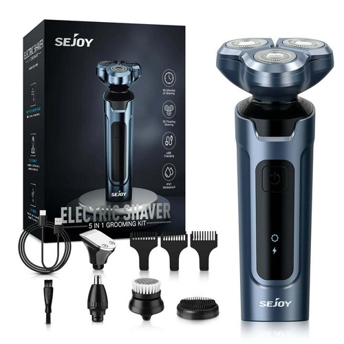 Electric Shaver Razor, 5 in 1 Grooming Kit, Ear Nose Trimmer, Cordless Rechargea - Picture 6 of 11