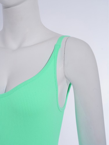 Damen Jumpsuit Yoga Turnanzug dehnbar Body Training U-Rücken gerippt ärmellos - Bild 20 von 64