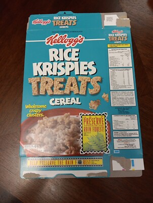 Kellogg s Rice Krispies Treats Cereal Box *Empty* 1992