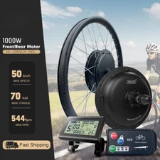48V 1000W MTB Ebike Front Rear Hub Motor Conversion Kit 20-29Inch 700C 3.0 Tire