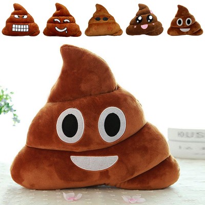 Smiley Poo Shaped Cushion Big Eyes Poop Pillow Emoji Stuffed Plush