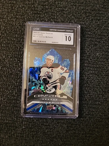 2021-22 UD Ice Hockey Connor McDavid Ice Crystals Die Cut CGC 10 GS532