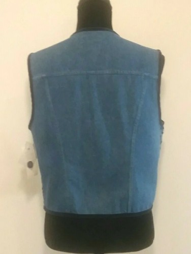 Susan Bristol Casuals Womens Denim Embroidered Vest Size L New - Picture 4 of 9