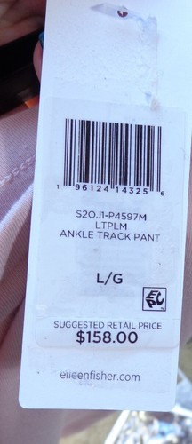 NWT Eileen Fisher LTPLM Ankle Track Pants $158 L Cotton Blend - Picture 4 of 10