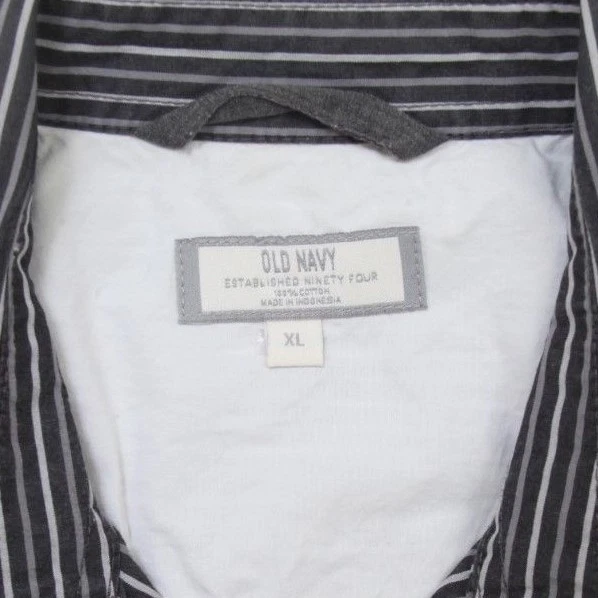 Camisa de Vestir Antigua Azul Marino Bolsillo Azul Gris XL Extra Grande Manga Larga Algodón Hombres 1-50 Foto 4 de 4