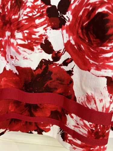 Rivette & Blair Skirt Red Floral Pleated Size 10 As new Cotton - Picture 5 of 14