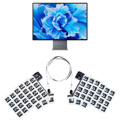 Split Keyboard Przewodowa klawiatura do gier Hot Swap Lewa prawa klawiatura do komputera - Zdjęcie 9 z 17