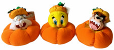 Looney Tunes Bugs Bunny Tasmanian Devil Tweety Bird Halloween Pumpkin Plush 1997