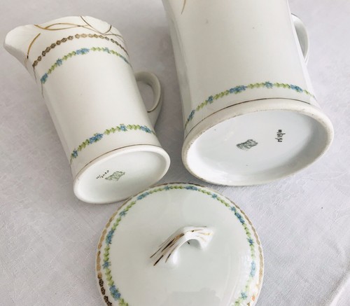 Antik Jugendstil Porzellan Kaffee Kernstück Kanne Sahnegießer Weimar So Schön - Bild 3 von 24