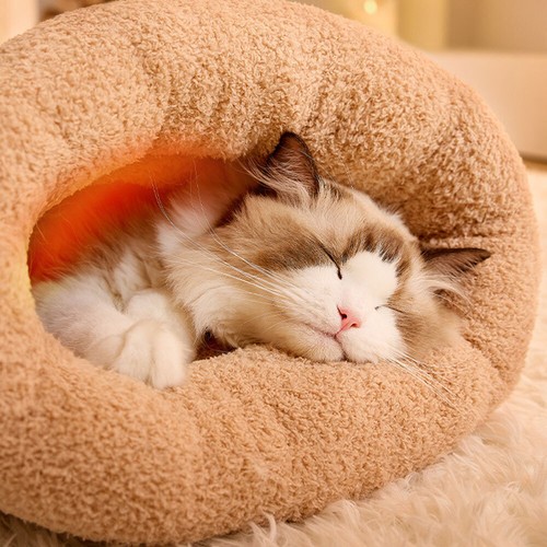 Cat Nest Sleeping Bag, Cat Winter Warm Sleeping Bag, Indoor Cats Soft Bed ET - Picture 9 of 18