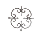1 X Wrought Iron Rosette's 250 x 250mm Hammered 8 x 8mm Square Decorative Bar