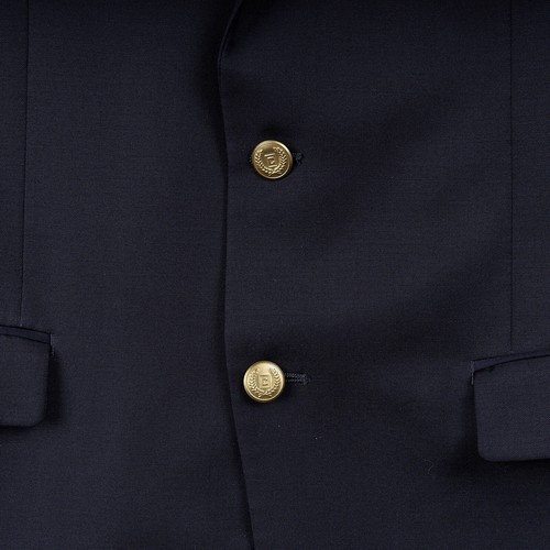 Abrigo deportivo Chaps para hombre 40R azul marino dorado botones mezcla de lana blazer chaqueta - Imagen 2 de 14
