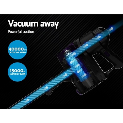 Devanti Stick Vacuum Cleaner Handheld Corded Bagless 450W Purple Lightweight - Picture 4 of 9