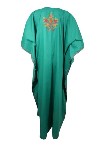 Teal Blue Kaftan Maxi Dress Caftan Long Maxidress Oversized Evening HouseDresses - Picture 4 of 6