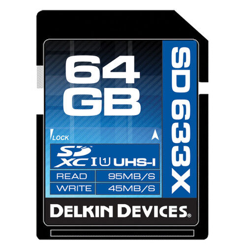 Delkin 64GB SDHC Elite 633X UHS-I Class 3 Memory Card - Lifetime Warranty - Picture 1 of 1