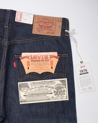 LVC Levi's Vintage Clothing 501 1976 Raw Selvedge Slim Fit Denim