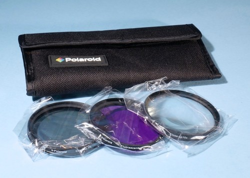 Polaroid 58 mm 3 Stück Kamera Objektiv Filter Kit * PL Nahaufnahme 10x & fluoreszierend