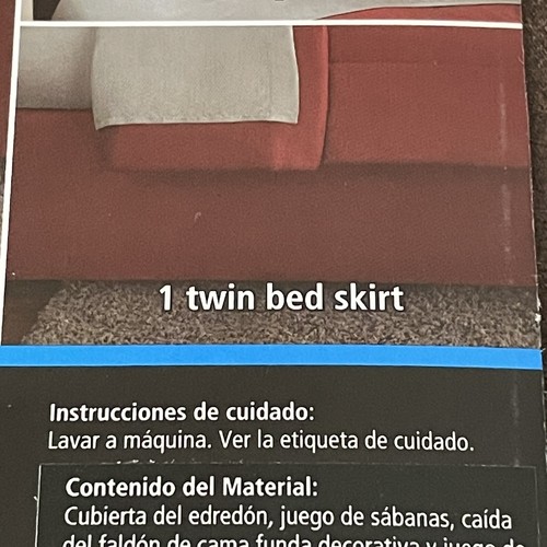 Mainstays Twin Bed Skirt Solid Deep Red In Sealed Package NWT - Picture 2 of 5