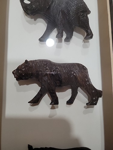 Madera tallada a mano animales africanos en estilo marco león elefante jaguar rinoceronte bueyes - Imagen 6 de 11