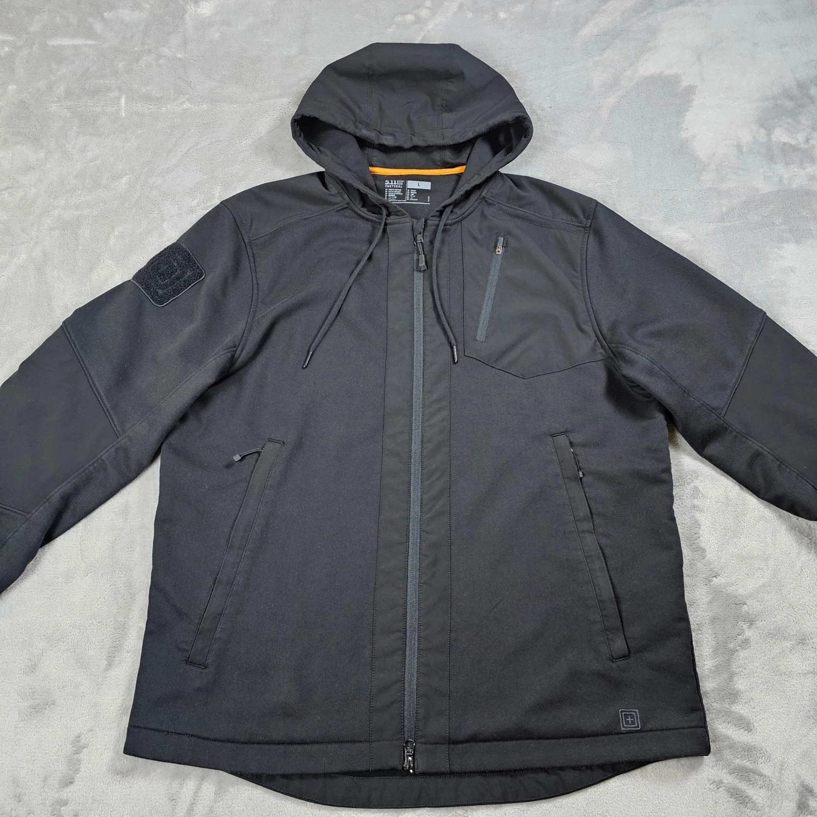 5.11 Tactical Rappel Jacket Mens Large Black Softshell Hooded Full Zip CCW - product detail image 1